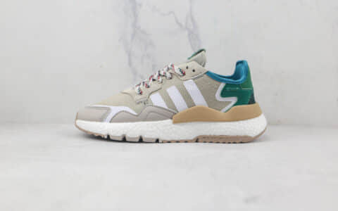 阿迪达斯Adidas Nite Jogger 2021 Boost天花板纯原复刻三叶草夜行者一代卡其绿爆米花跑鞋原楦头纸板打造 货号：FW6708