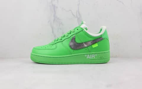 耐克Nike Air Force 1 x OW联名款纯原版本低帮空军一号绿色板鞋原楦头纸板打造 货号：DX1419-300