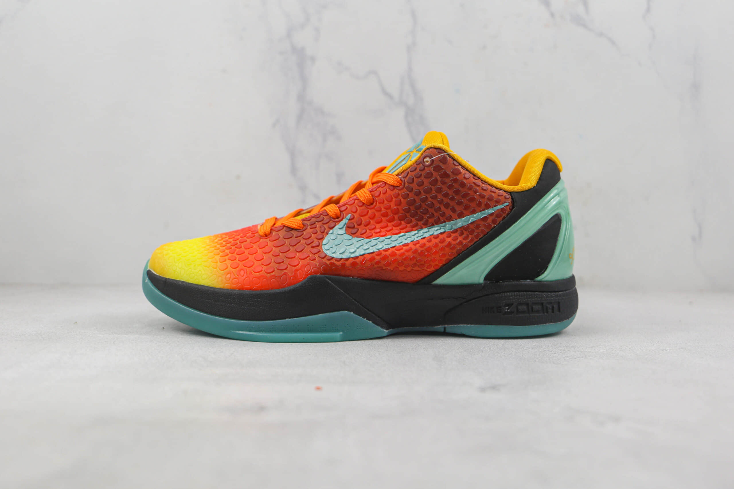 耐克Nike Zoom Kobe VI莆田纯原复刻版本科比6代火焰橙红波点鱼鳞纹配色篮球鞋支持实战 货号：CW2190-800