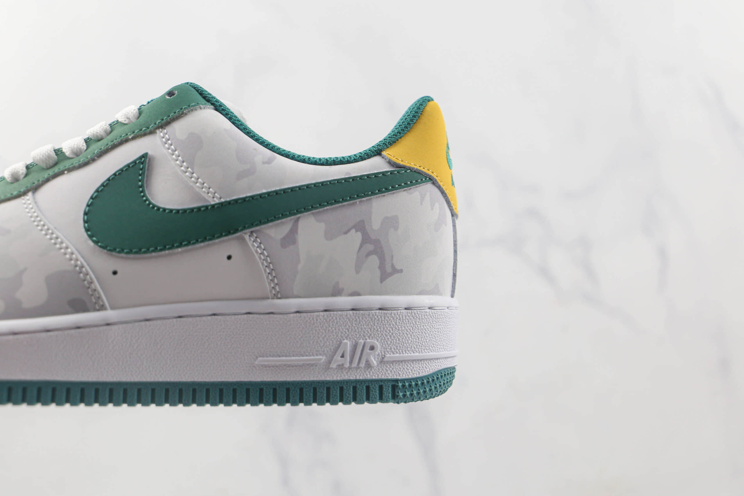 耐克Nike Air Force 1’07 Low纯原复刻天花板空军一号灰迷彩绿钩板鞋内置气垫 货号：AF1234-009