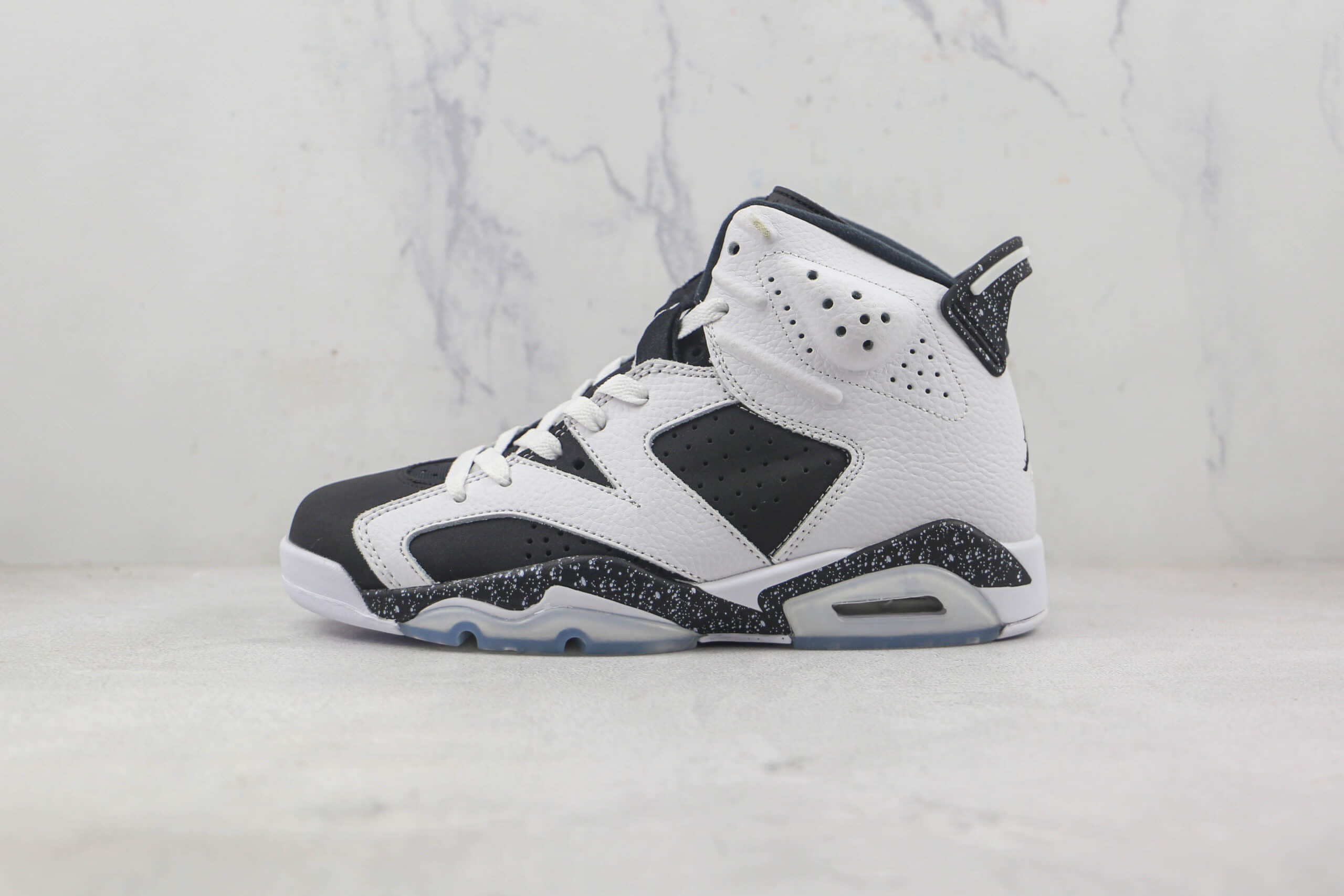 乔丹Air Jordan 6 Tinker莆田纯原复刻版本高帮AJ6黑白色篮球鞋原鞋开模 货号：384664-101