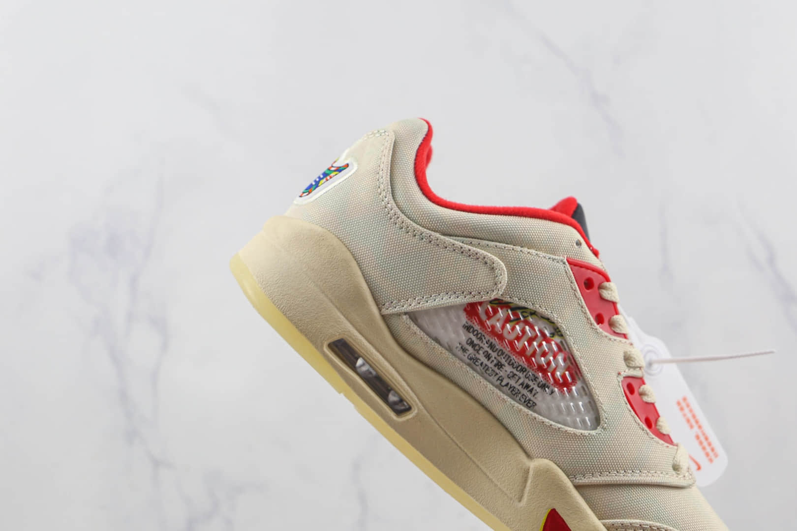乔丹Air Jordan Retro 5 Low Chinese New Year莆田纯原天花板AJ5中国年白红撕撕乐篮球鞋原档案数据开发 货号：DD2240-100