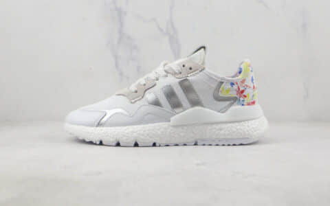 阿迪达斯Adidas Nite Jogger 2021 Boost莆田纯原复刻版本三叶草夜行者一代白银色爆米花跑鞋原楦头纸板打造 货号：FW6712