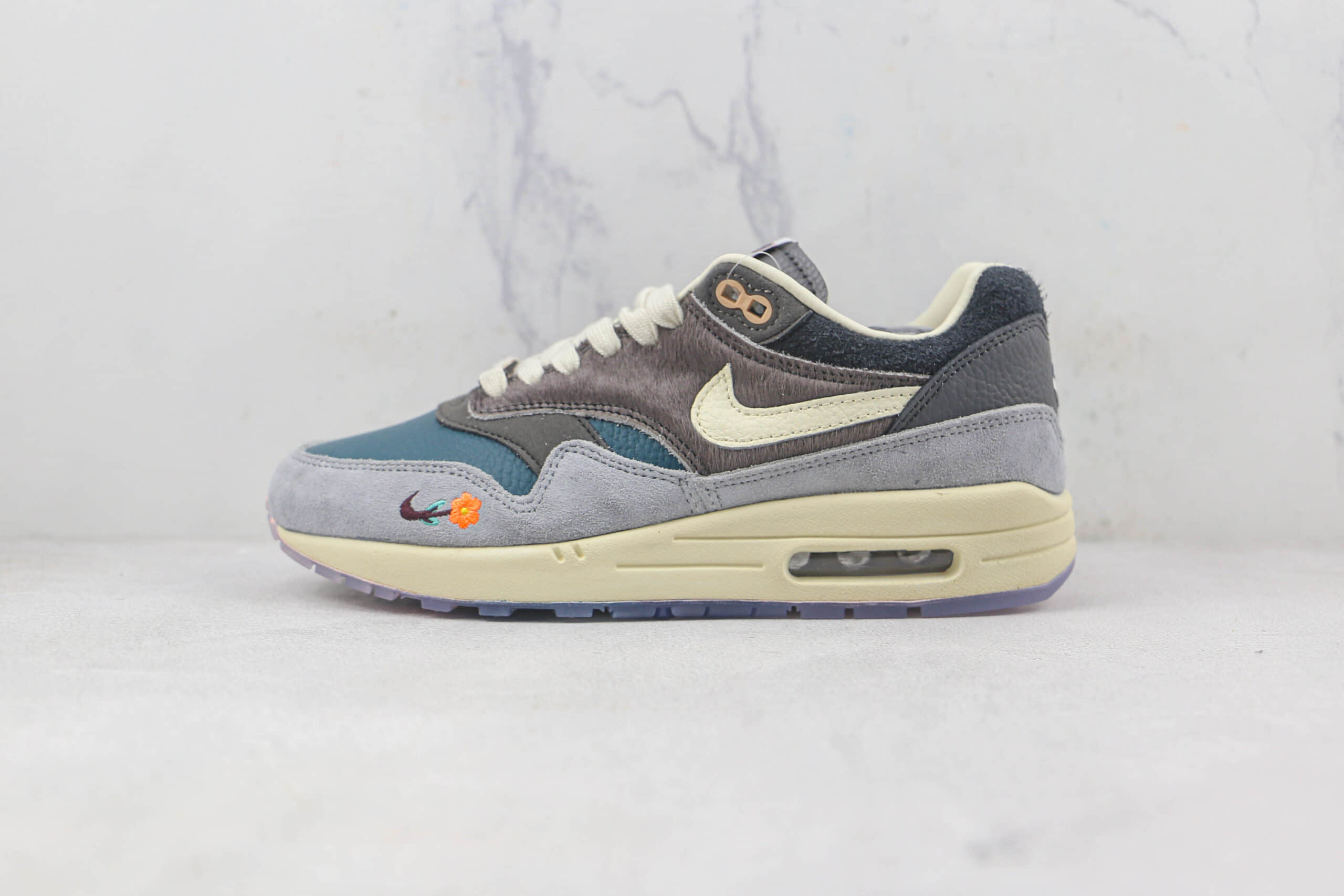 耐克Nike Air Max 1 Won-Ang Grey x KASINA联名款莆田纯原复刻版本Max1灰蓝鸳鸯初代复古气垫鞋原楦头纸板打造 货号：DQ8475-001