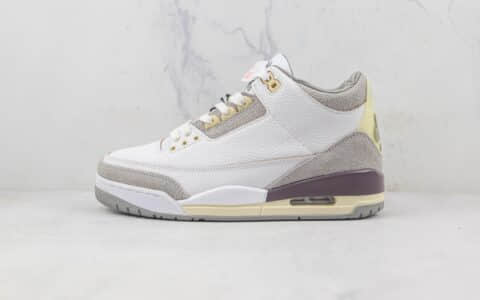 乔丹Air Jordan 3 Violet Ore莆田天花板纯原版本AJ3米白灰配色篮球鞋原楦头纸板打造 货号：DH3434-110