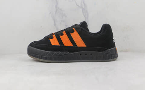 阿迪达斯adidas Adimatic Jamal smith莆田纯原复刻版本黑橙色复古板鞋原楦头纸板打造 货号：GX8976
