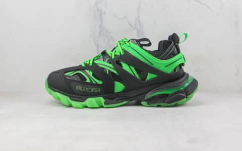 巴黎世家Balenciaga Track Mule Clear Sole Sneakers 3.0莆田天花板纯原复刻版本三代复古老爹鞋黑绿色原装大盒
