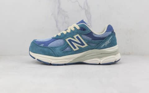 新百伦Levi's x New Balance 990V3李维斯联名款莆田纯原复刻版本NB990V3牛仔蓝复古跑鞋原楦头纸板打造 货号：M990LI3