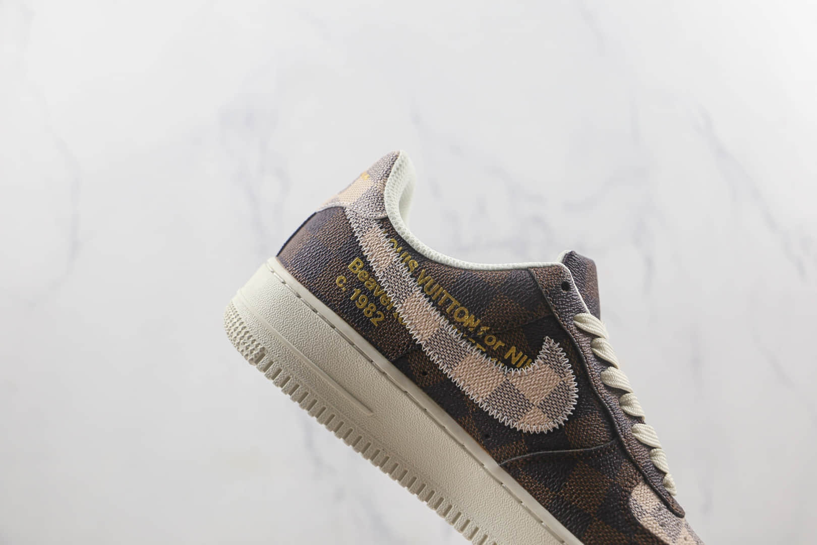 耐克Nike Air Force 1’07 Low路易威登LV联名款莆田纯原复刻版本低帮AF1空军一号板鞋原楦头原纸板打造 货号：1A9V02