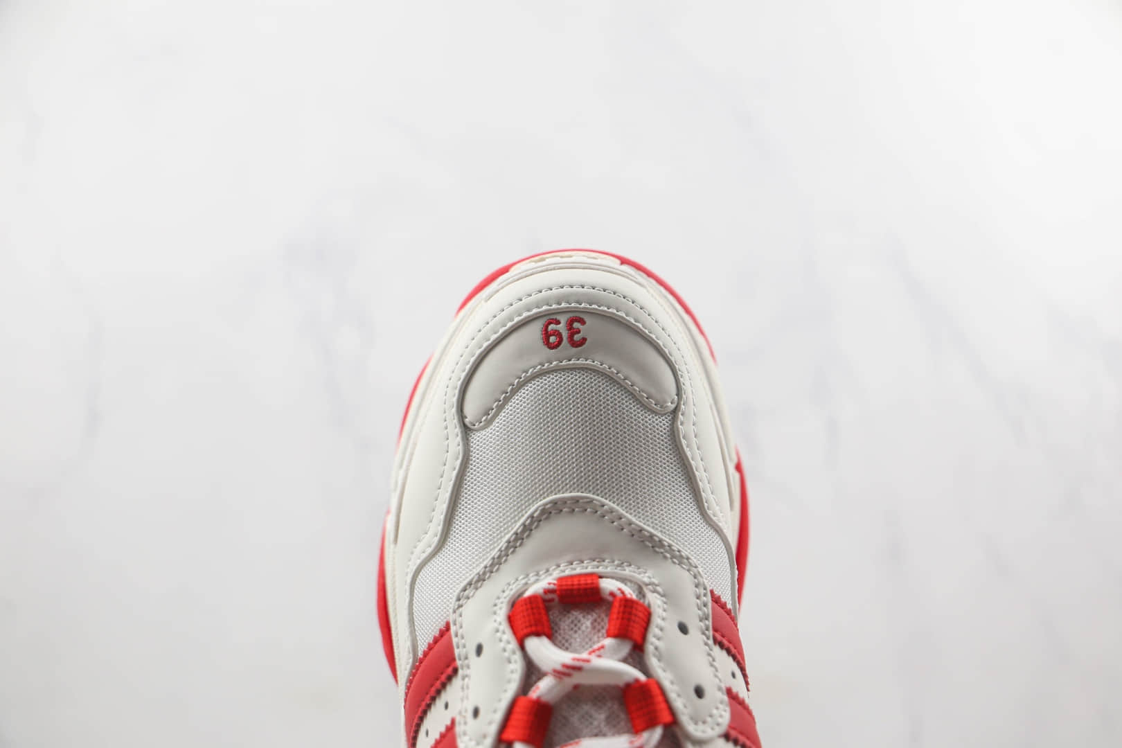 巴黎世家Balenciaga Triple S莞产顶级纯原版本初代1.0白红色老爹鞋原鞋开模一比一打造