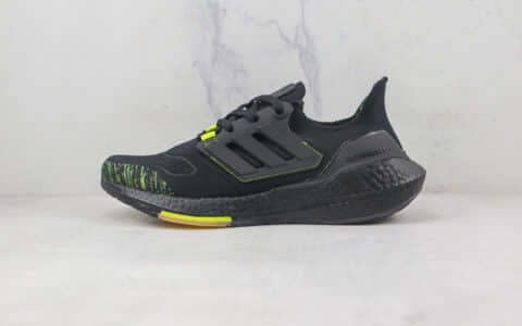 阿迪达斯Adidas Ultra Boost 22 Consortium莆田纯原复刻版本UB8.0黑绿黄色爆米花跑鞋原楦头纸板打造 货号：GX5915