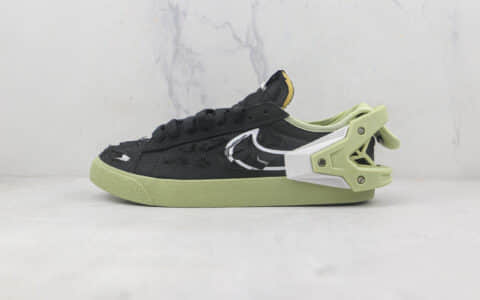 耐克Nike Blazer Low Black x Acronym联名款莆田纯原复刻版本低帮开拓者机能风黑绿色板鞋原盒原标 货号：DO9373-001