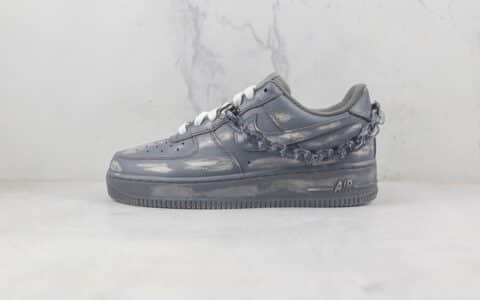 耐克Nike Air Force 1 Low莆田纯原复刻版本低帮空军一号侵染酒精刮刮乐灰色板鞋内置气垫 货号：DD8959-100