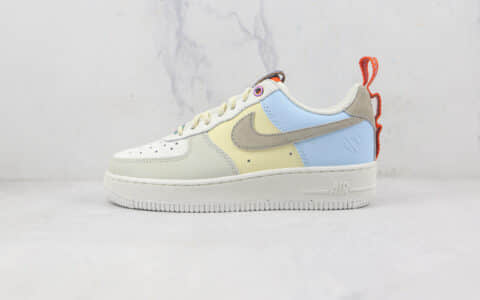 耐克Nike Air Force 1 Low莆田纯原复刻版本低帮空军一号灰黄蓝三色拼接板鞋内置气垫原盒原标 货号：DX6042-111