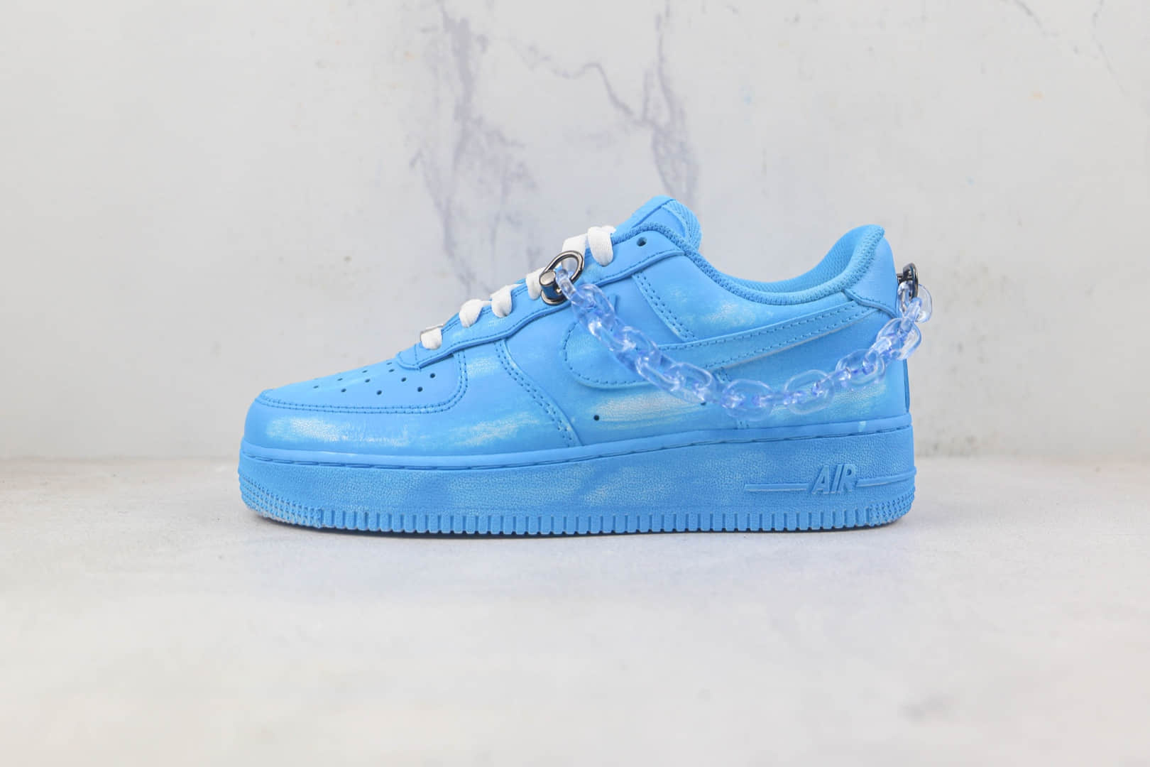 耐克Nike Air Force 1 Low莆田纯原复刻版本低帮空军一号侵染酒精刮刮乐蓝色板鞋原档案数据开发 货号：DD8959-100