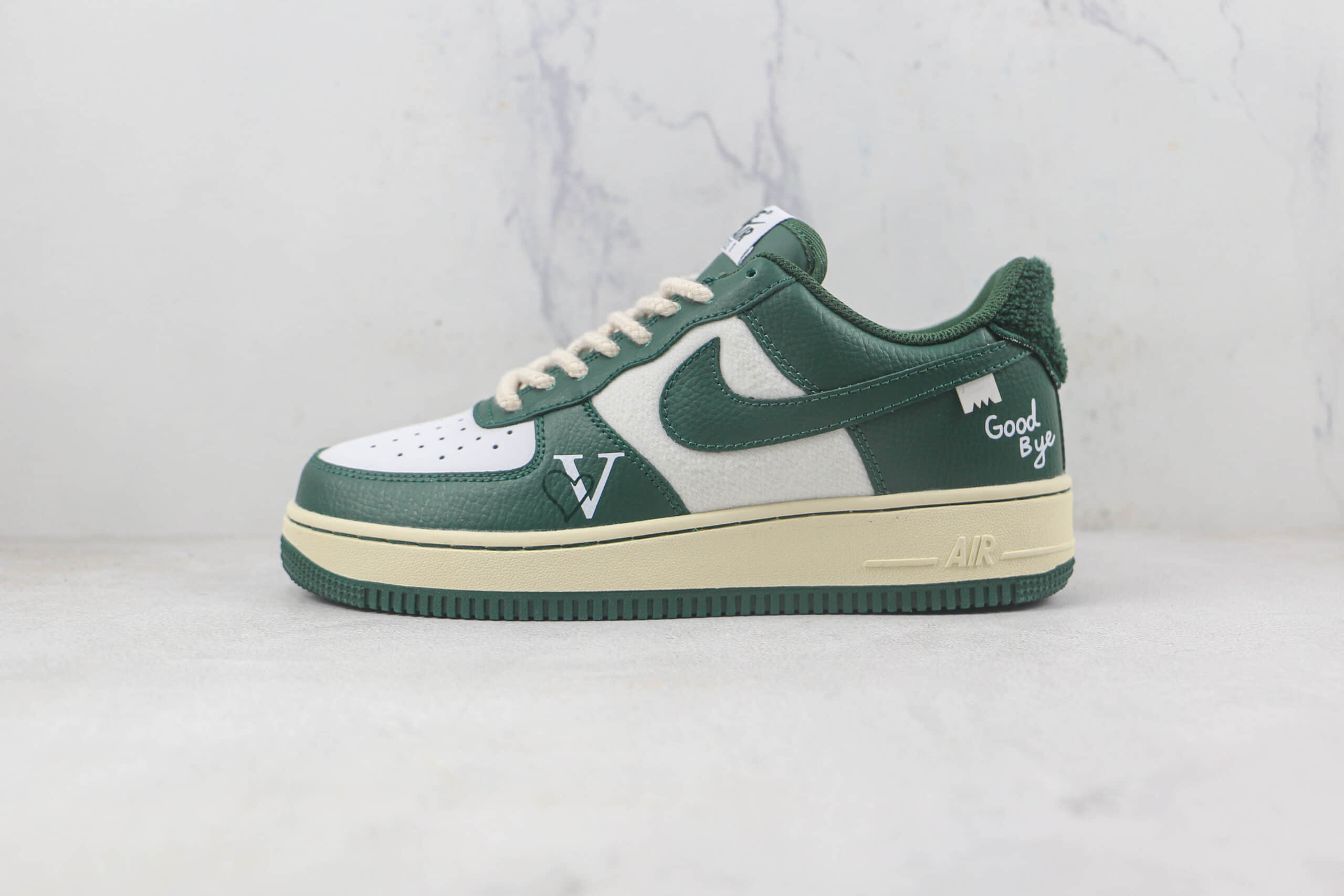 耐克Nike Air Force 1 Low Good bye莆田纯原复刻版本低帮空军一号白绿色板鞋内置气垫原盒原标 货号：DD5220-169