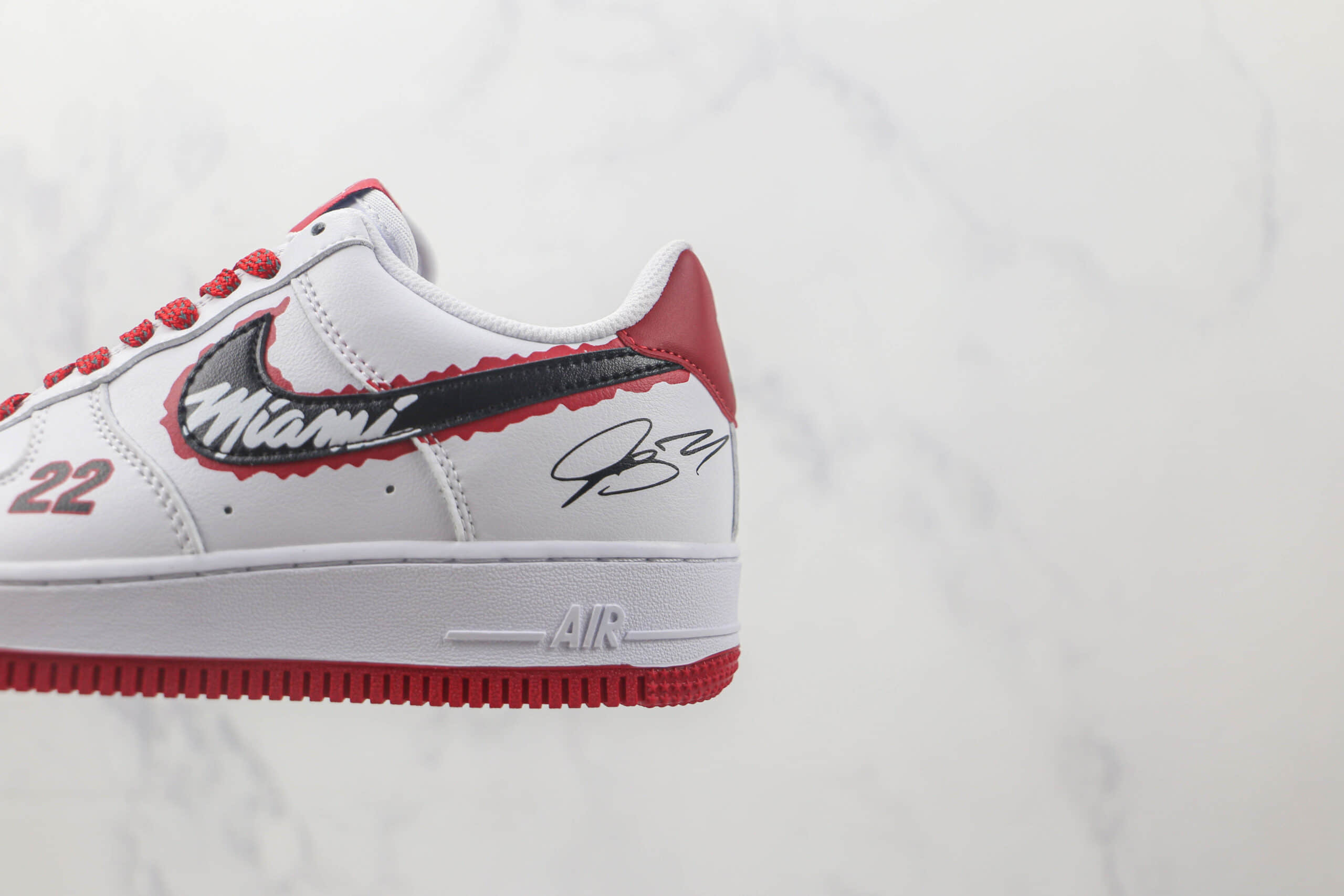 耐克Nike Air Force 1 Low 07 22莆田纯原复刻版本低帮空军一号白红色板鞋原档案数据开发 货号：NL1722-600