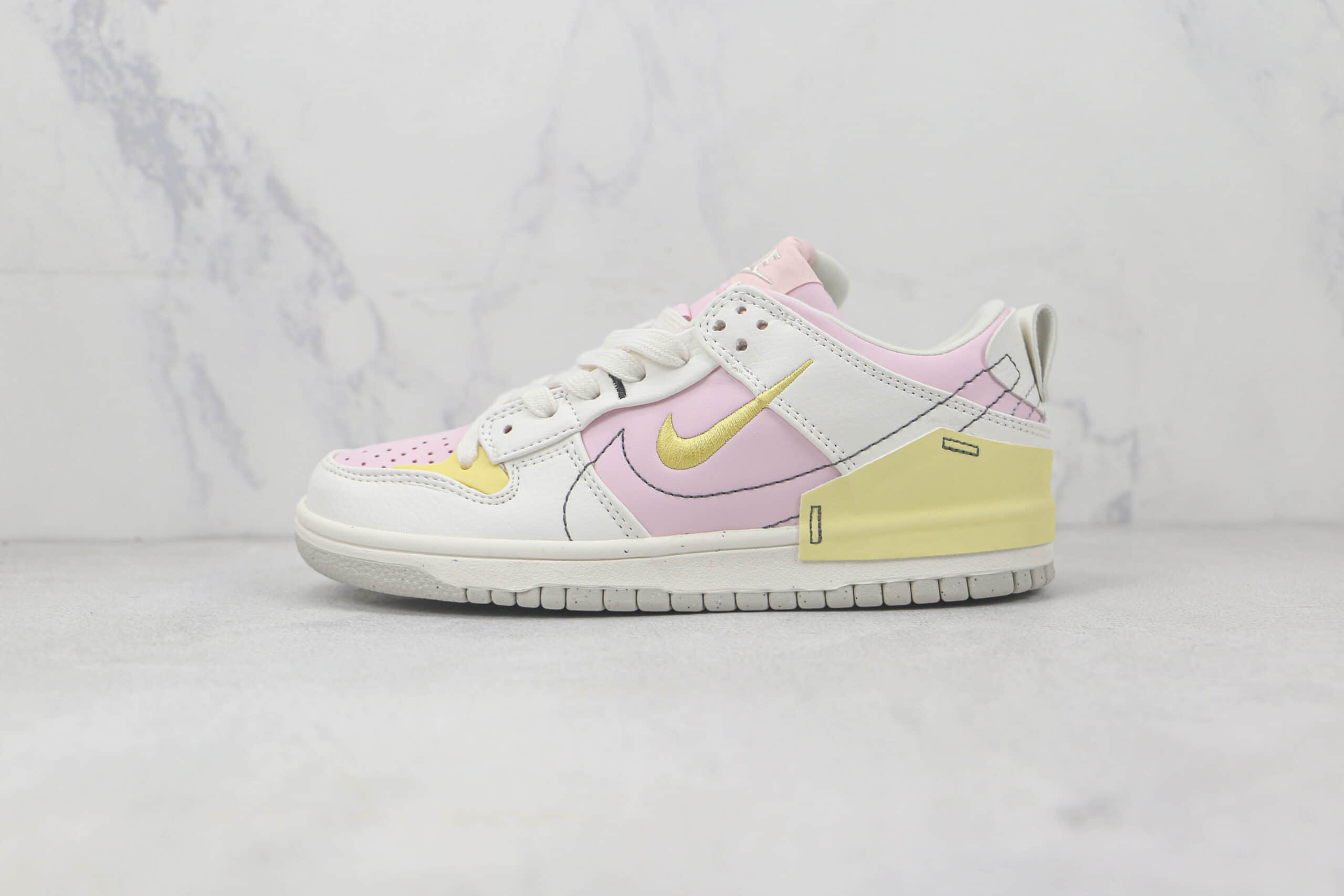 耐克Nike Dunk Low Disrupt 2 Easter莆田纯原复刻版本低帮DUNK蛇纹白粉配色板鞋原楦头纸板打造 货号：DV4024-001