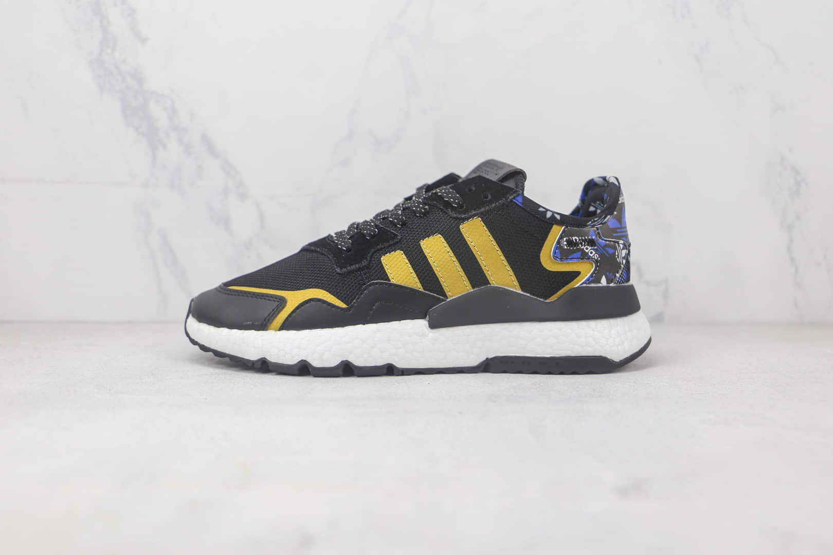 阿迪达斯Adidas Nite Jogger 2021 Boost莆田纯原复刻版本夜行者一代黑金色爆米花跑鞋原档案数据开发 货号：FW6711