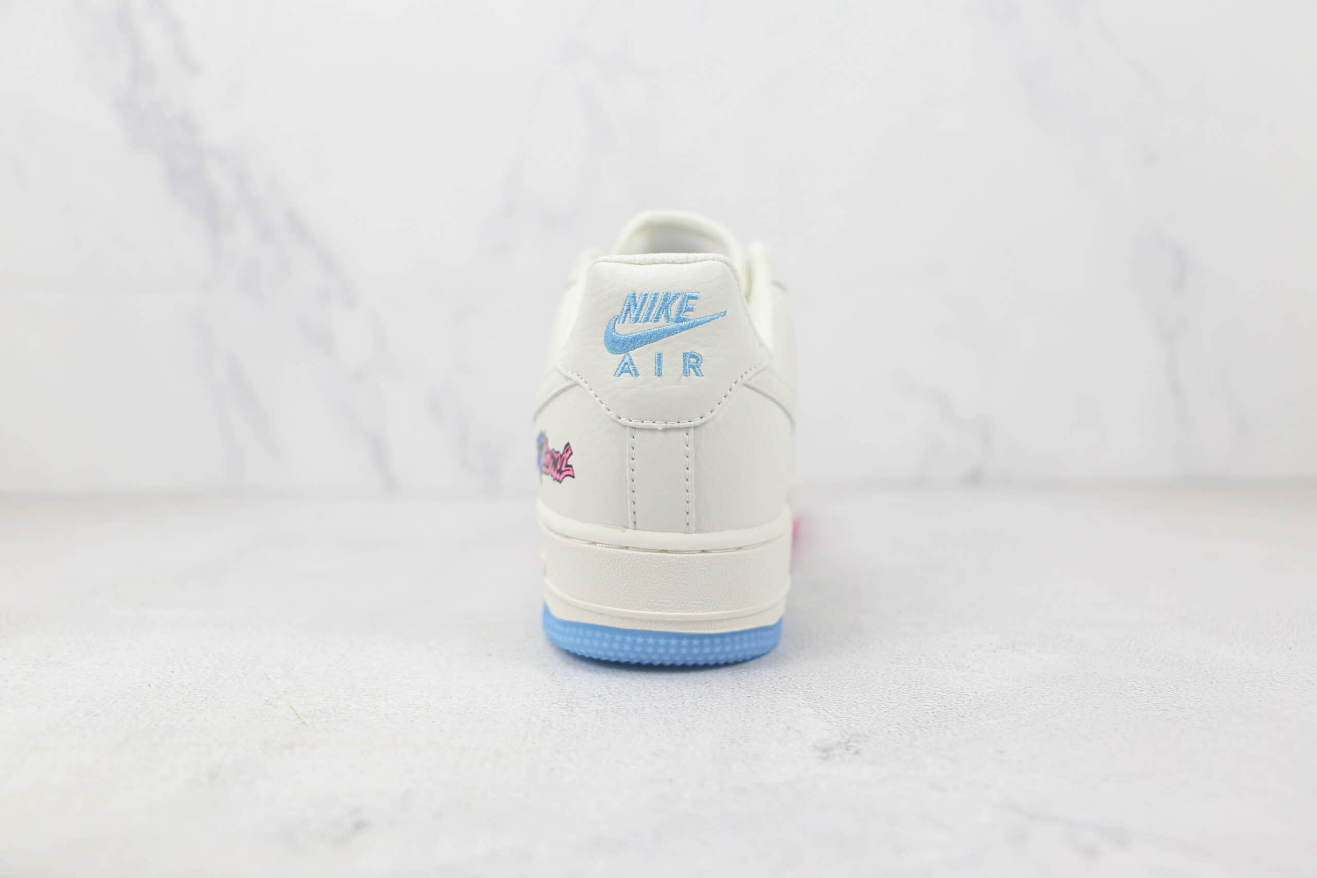 耐克Nike Air Force1莆田纯原复刻版本低帮空军一号蓝粉双钩板鞋内置气垫原盒原标 货号：KU0902-112