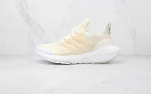 阿迪达斯adidas ultra boost 2021莆田纯原复刻版本UB7.0奶黄色爆米花跑鞋原档案数据开发 货号：FY3955