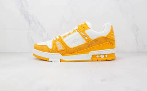 路易威登Louis Vuitton Trainer莆田纯原复刻版本LV白黄篮球鞋秀款运动鞋原版楦型