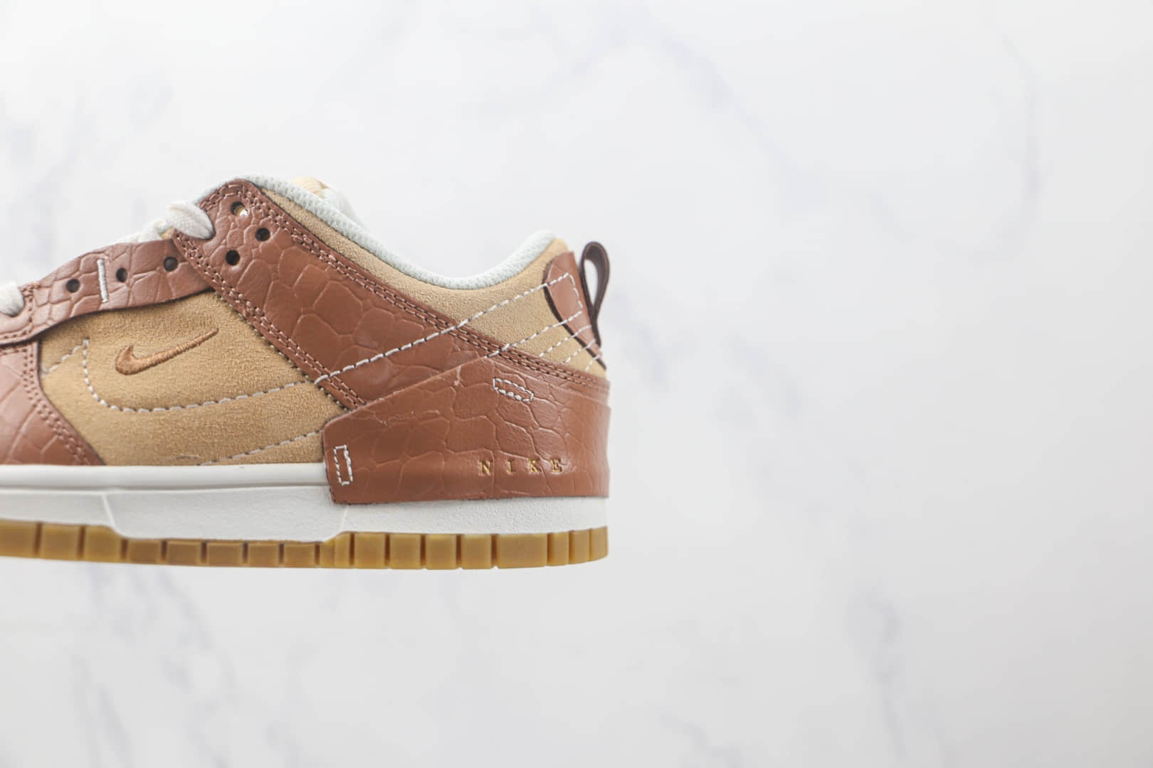 耐克Nike Dunk Low Disrupt 2 Brown Croc纯原版本低帮DUNK棕色鳄鱼纹Disrupt 2板鞋 莆田DUNK工厂 货号：DV1026-215