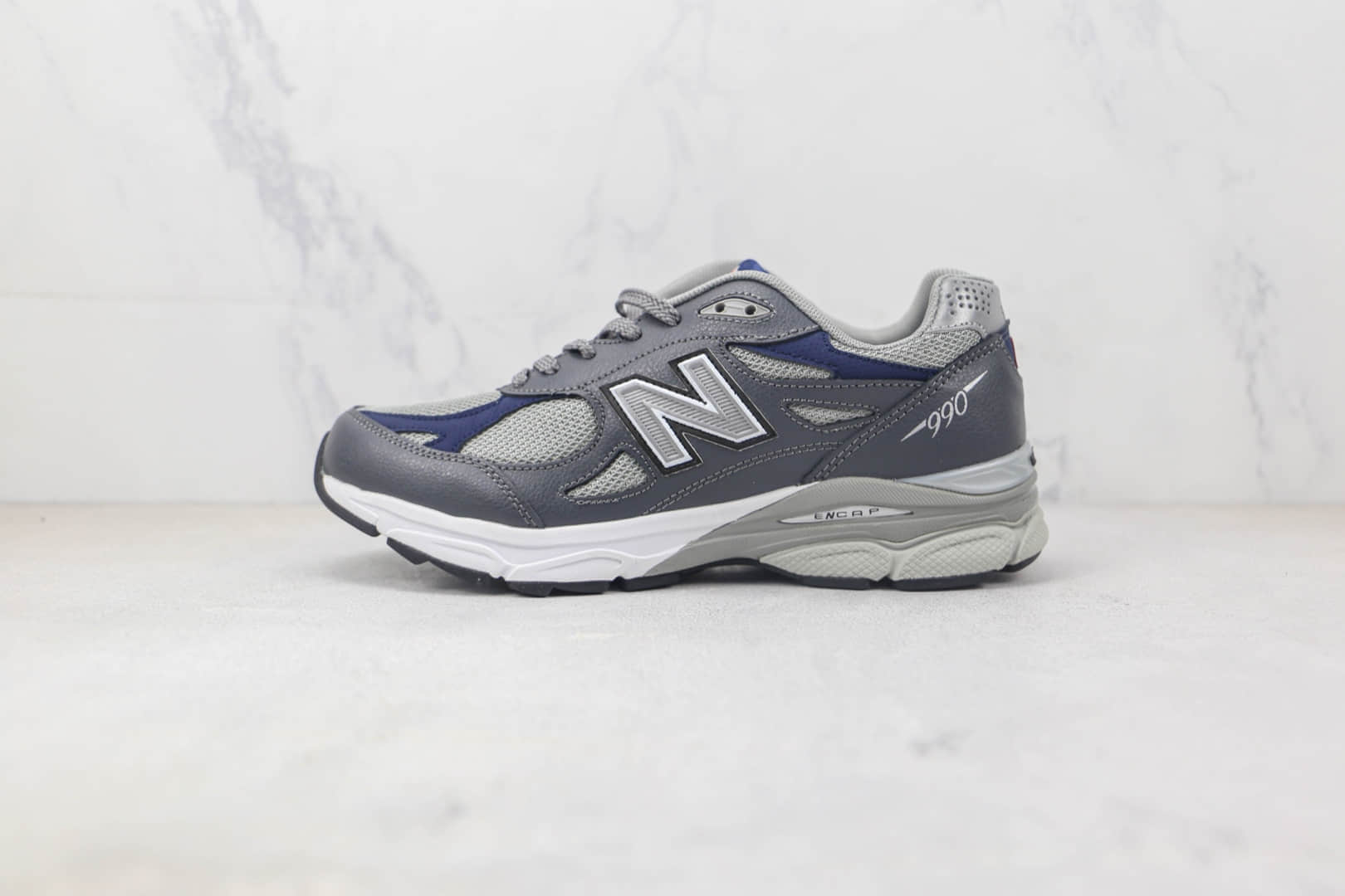 新百伦New Balance 990纯原版本NB990灰色复古慢跑鞋 NB990复古老爹鞋 货号：M990GJ3