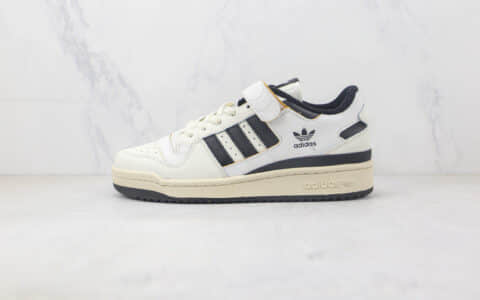 阿迪达斯Adidas originals Forum 84 low纯原版本Forum84白黑色魔术贴复古板鞋 阿迪达斯Forum84复古校园板鞋 货号：HR2007