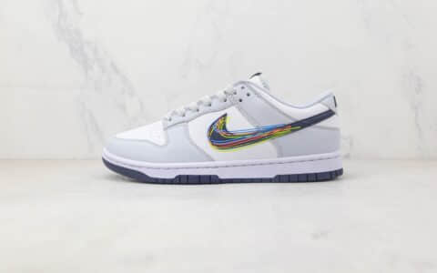 耐克Nike SB Dunk Low Dunk纯原版本低帮SB DUNK灰白彩虹涂鸦配色板鞋 耐克SB DUNK系列板鞋 货号：DV6482-100