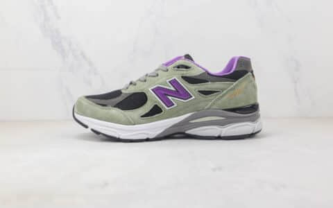 新百伦New Balance 990纯原版本NB990白绿紫色复古老爹鞋 新百伦NB990V3复古慢跑鞋 货号：M990TC3