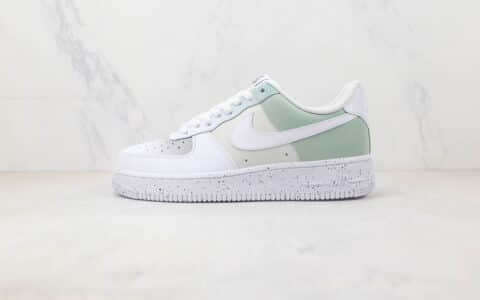 耐克Nike Air Force 1 Low 07纯原版本低帮空军一号白灰绿三色拼接板鞋 耐克空军一号校园板鞋 货号：MM6023-336