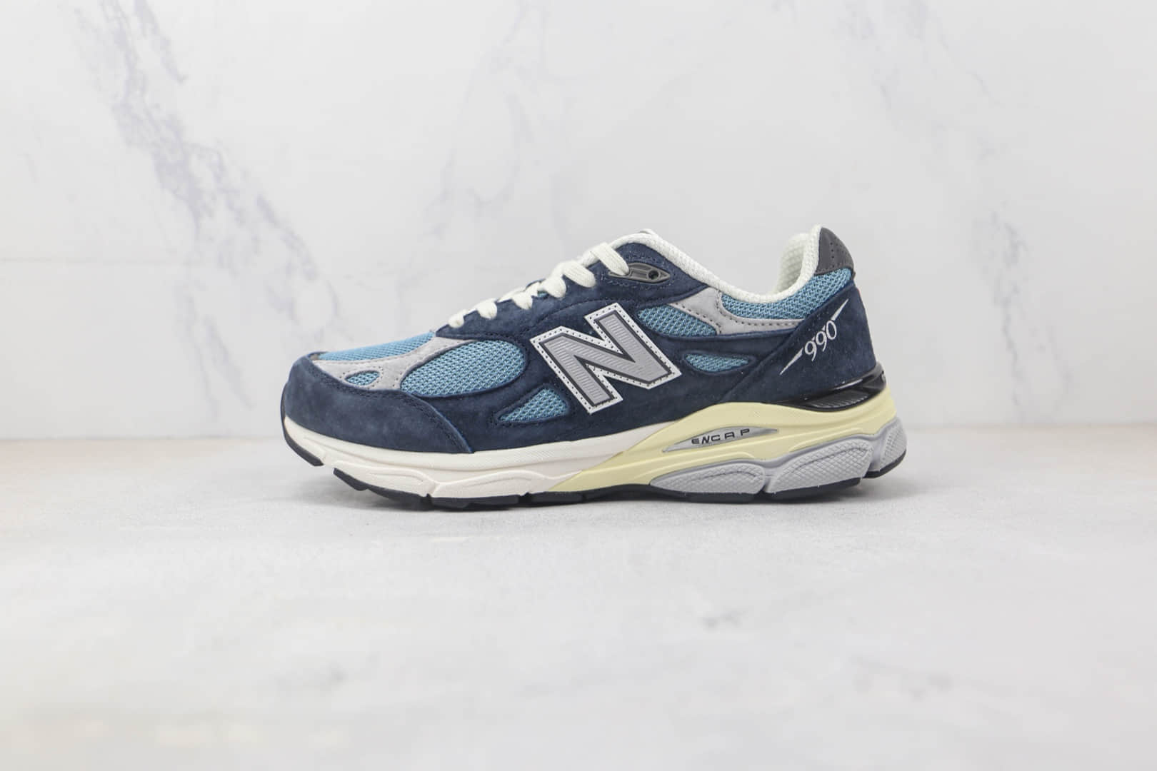 新百伦New Balance 990纯原版本NB990海军蓝复古老爹鞋 新百伦NB990三代复古慢跑鞋 货号：M990TE3