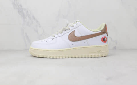 耐克Nike Air Force 1 07 Low纯原版本低帮空军一号白棕拼接板鞋内置气垫 货号：PQ3369-281