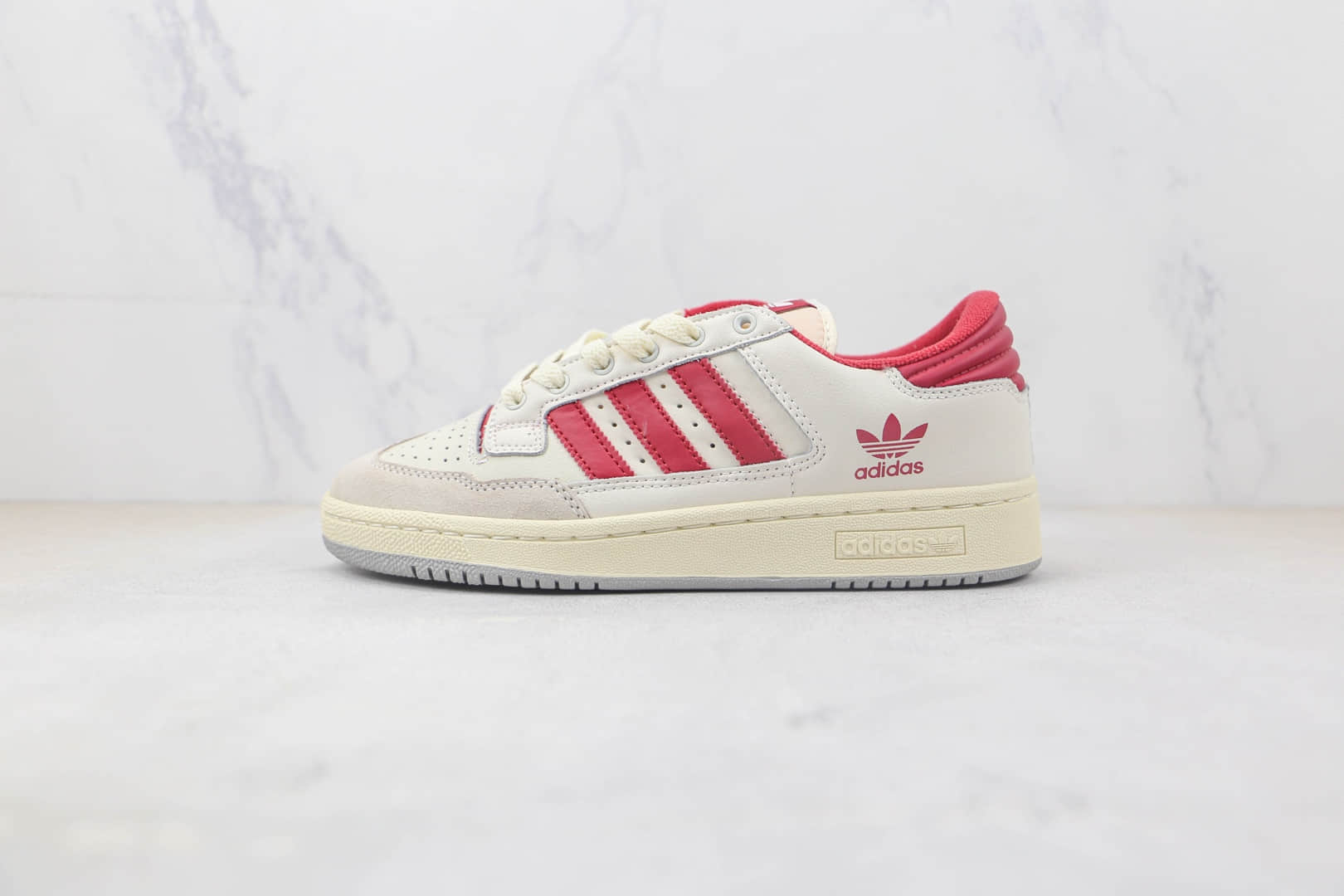 阿迪达斯Adidas Originals Centennial 85 Low纯原版本三叶草白红色复古板鞋 阿迪达斯三叶草校园板鞋 货号：GX2212