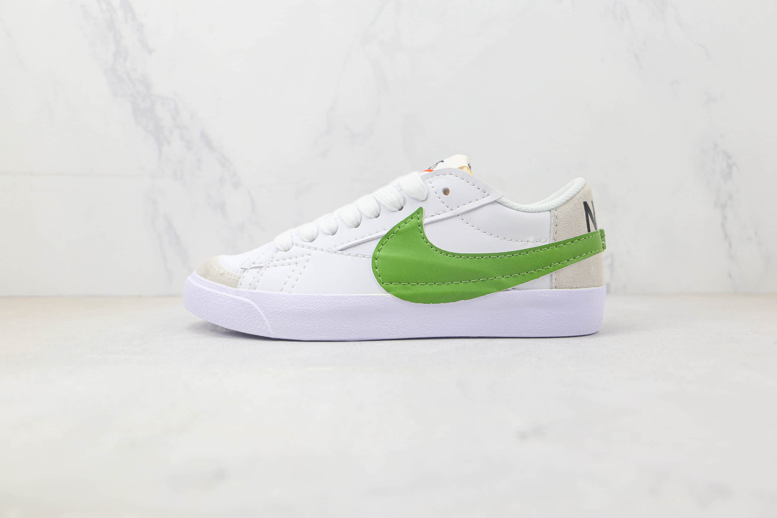 耐克Nike Blazer Low'77 Jumbo纯原版本白绿色低帮开拓者板鞋 耐克开拓者校园板鞋 货号：DV9122-131