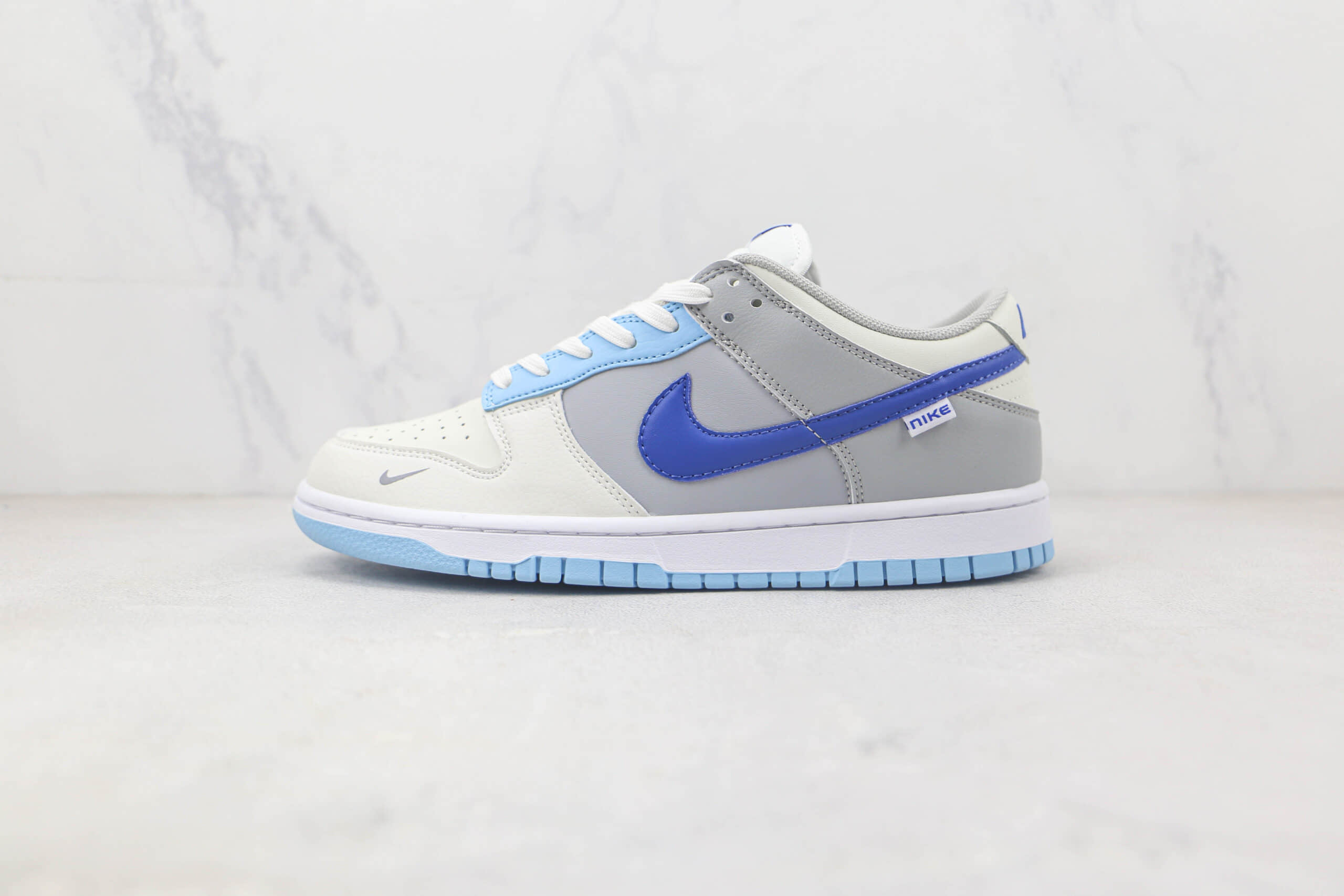 耐克Nike SB Dunk Low Dunk纯原版本低帮SB DUNK灰白蓝拼接板鞋 耐克DUNK工厂货源 货号：FB1843-141