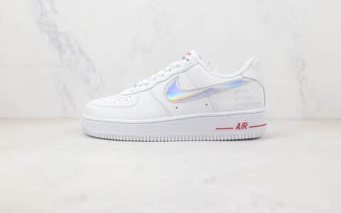 耐克Nike Air Force 1 Low 07纯原版本低帮空军一号幻彩钩白色板鞋 耐克空军一号校园板鞋 货号：DD8959-705