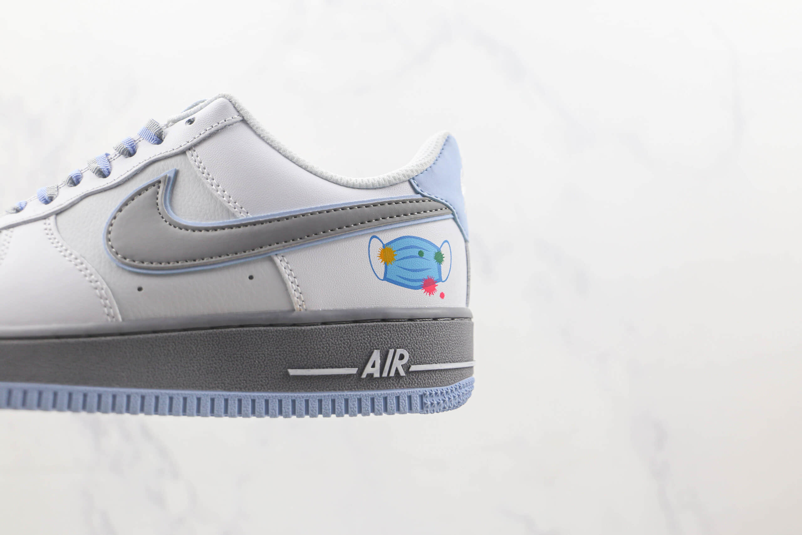 耐克Nike Air Force 1 Low 07纯原版本低帮空军一号白灰蓝齐抗疫配色板鞋 耐克空军一号定制款 货号：ZG0088-803