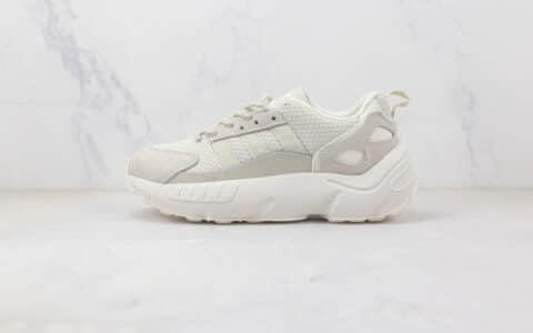 阿迪达斯Adidas Originals ZX 22纯原版本三叶草米白色爆米花跑鞋 阿迪达斯ZX22全新系列跑鞋 货号：GY6697