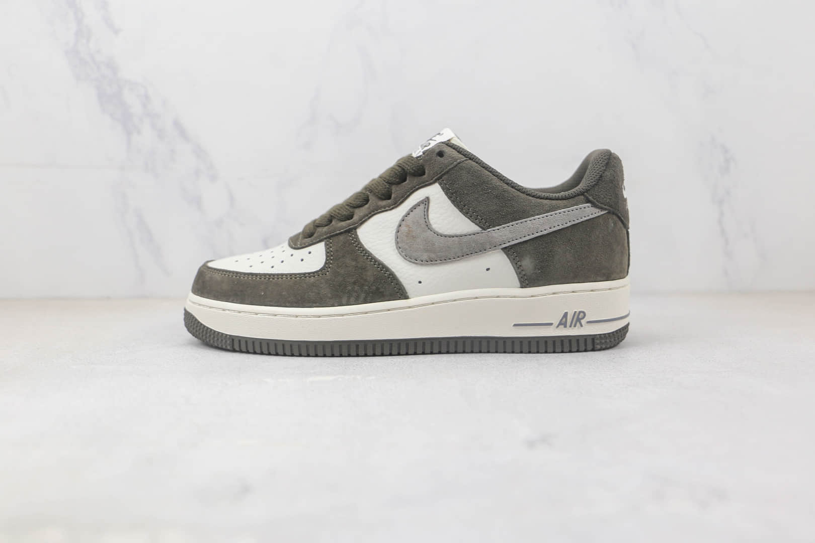 耐克Nike Air Force 1 Low 07纯原版本低帮空军一号灰棕拼接板鞋 耐克空军一号定制款 货号：TU6995-396