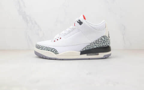 乔丹Air Jordan 3 Atmosphere纯原版本AJ3白灰爆裂纹篮球鞋 莆田天花板AJ系列篮球鞋 货号：DN3707-100