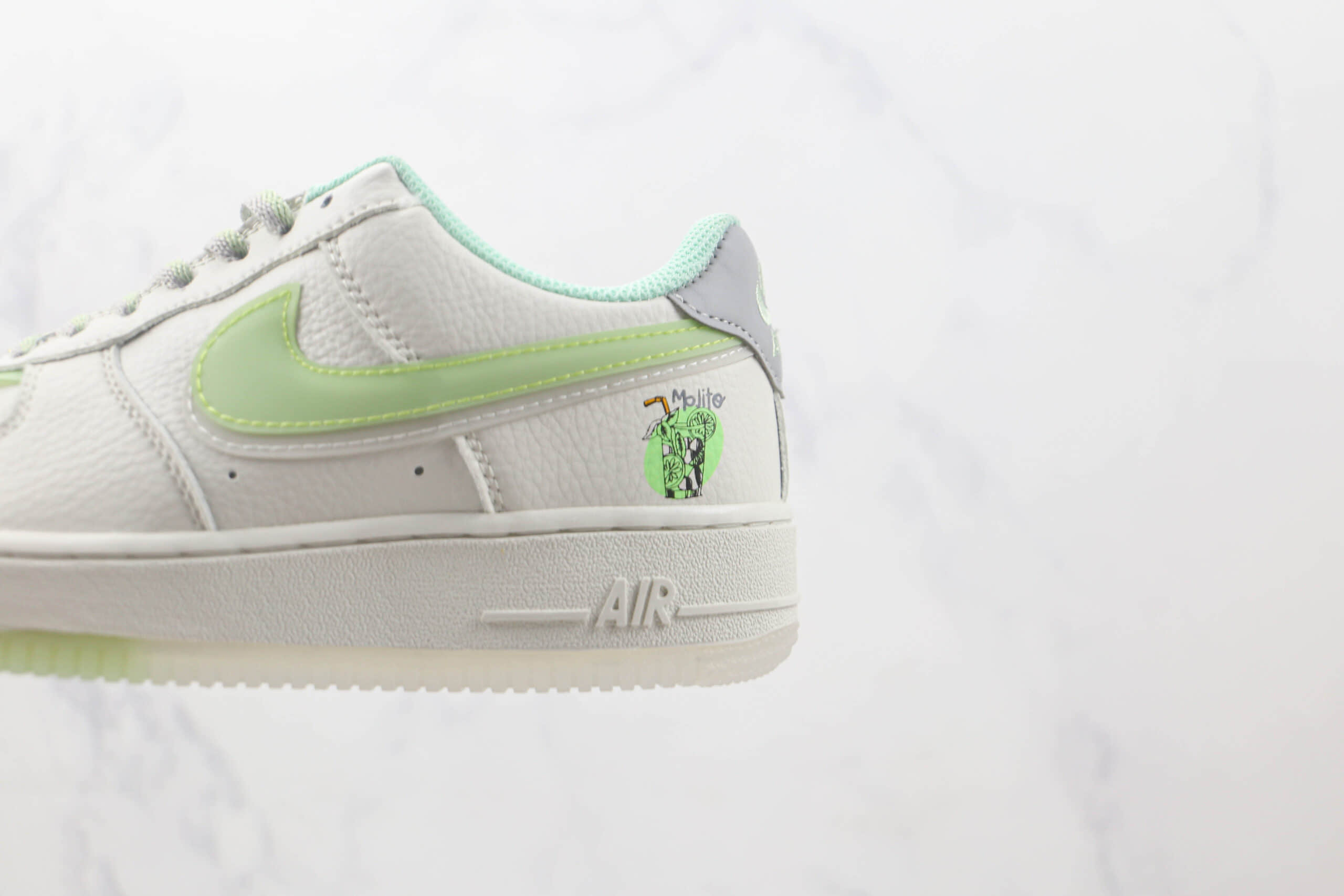 耐克Nike Air Force 1 Low 07 Mojito纯原版本低帮空军一号莫吉托白绿色板鞋 耐克空军一号校园板鞋 货号：CW1574-802