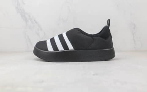 阿迪达斯Adidas Originals Puffylette纯原版本三叶草黑色一脚蹬面包鞋 阿迪达斯三叶草爆米花系列 货号：GY4559