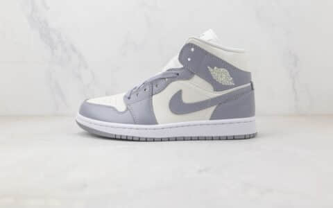 乔丹Air Jordan 1 Mid纯原版本中帮AJ1灰白色板鞋 莆田天花板AJ1系列 货号：BQ6472-115