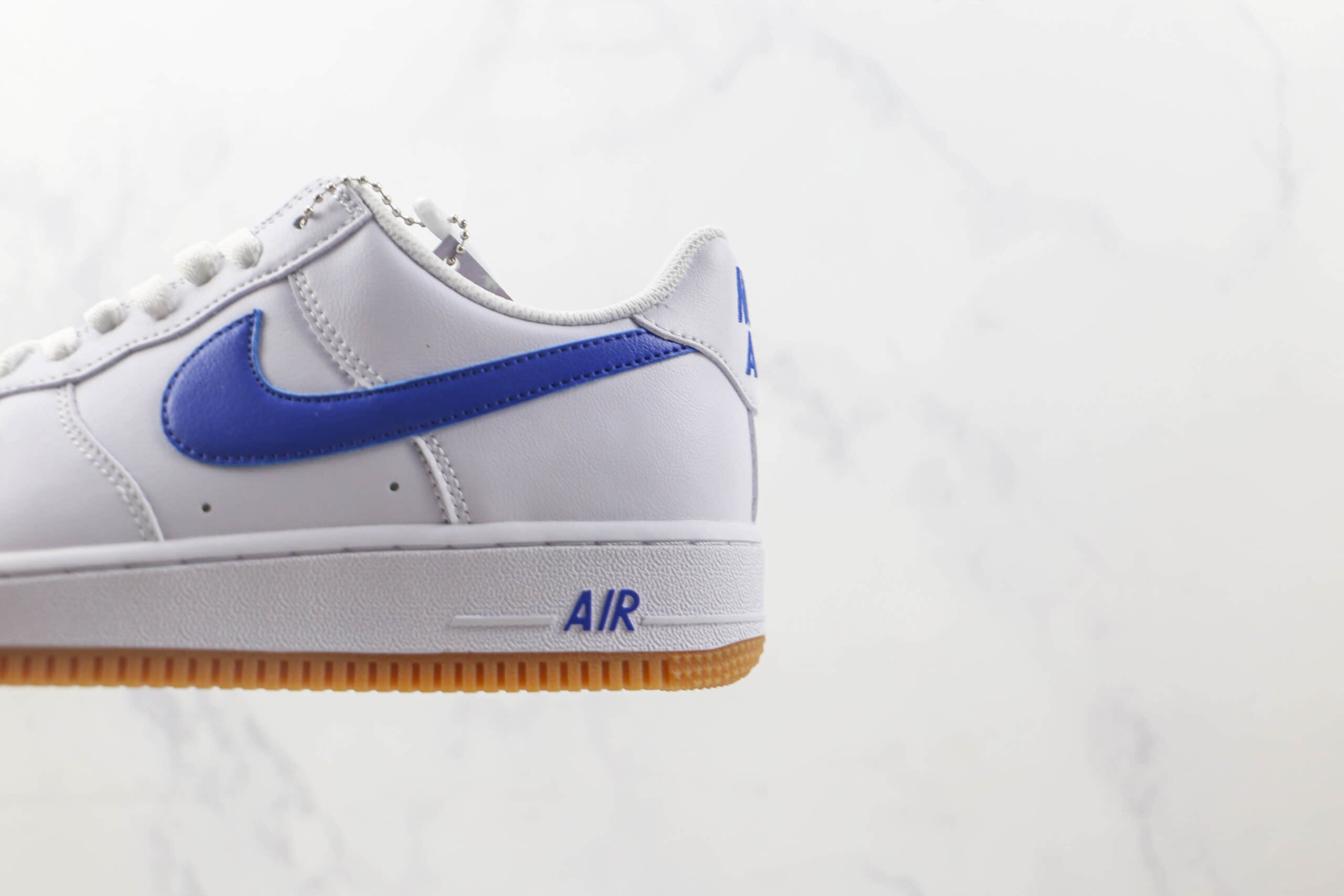 耐克Nike Air Force1纯原版本低帮空军一号白蓝钩生胶底板鞋 耐克空军一号定制款 货号：DJ3911-101