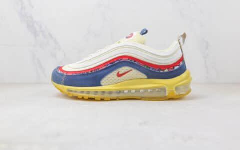 耐克Nike Air Max97纯原版本Max97白蓝红色气垫鞋慢跑鞋 耐克Max97系列跑鞋 货号：DV1486-162