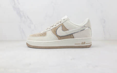 耐克Nike Air Force 1 '07 Low纯原版本低帮空军一号银勾灰棕色板鞋 耐克空军一号定制款 货号：BQ3966-183