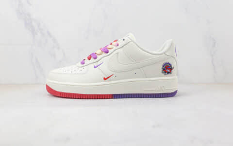 耐克Nike Air Force 1 Low 07纯原版本低帮空军一号猛龙队红紫双钩渐变配色板鞋 耐克空军一号工厂 货号：KK6325-015