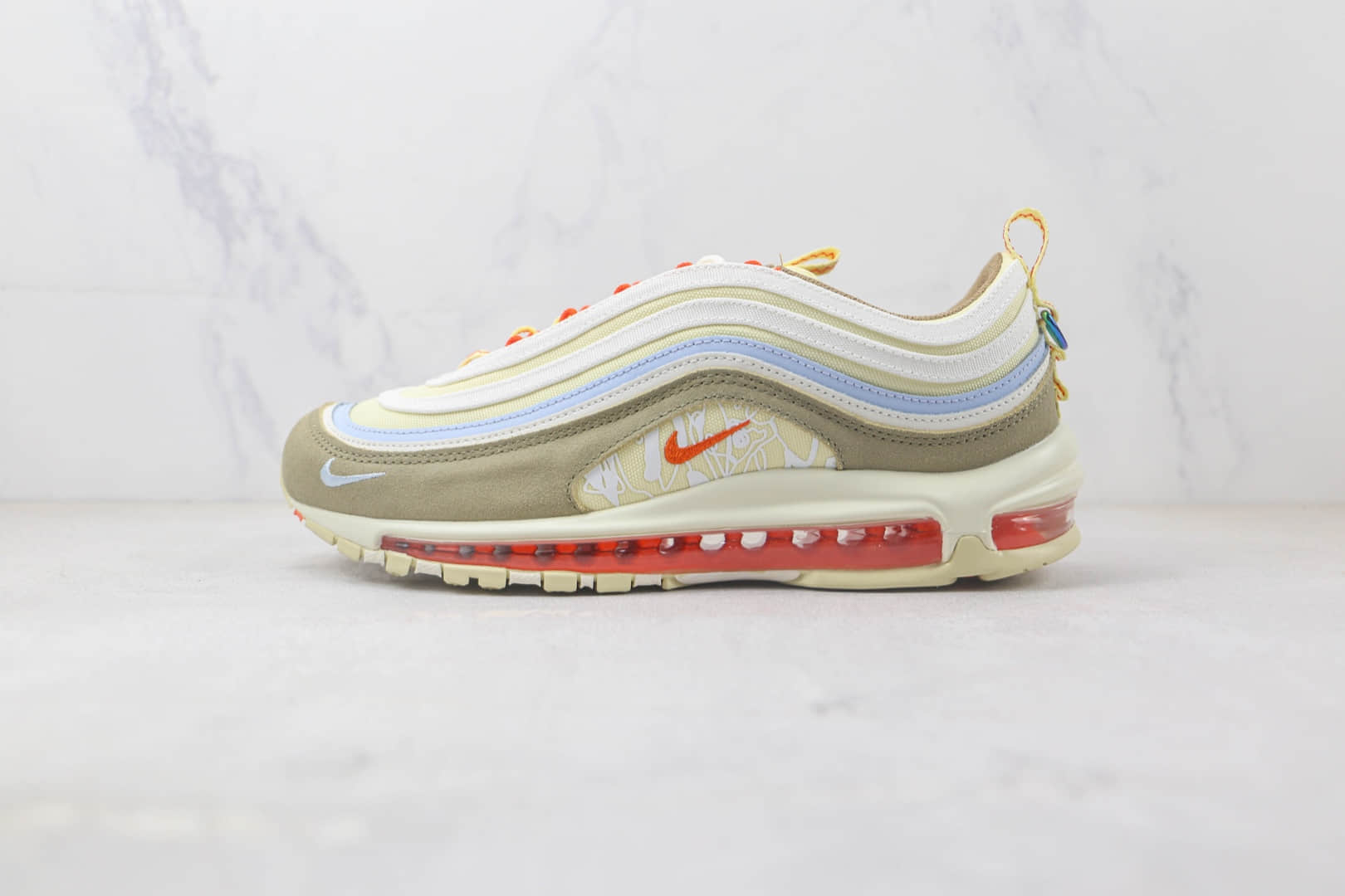 耐克Nike Air Max 97纯原版本Max系列子弹头黄棕色气垫鞋 莆田耐克Max系列 货号：DX6037-782